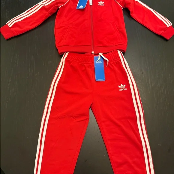 Adidas Red SST Tracksuit with White Accents - Picture 1 of 4